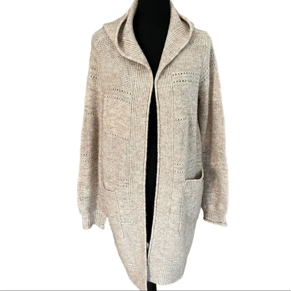 Abercrombie and Fitch open front long hoodie cardigan, size S